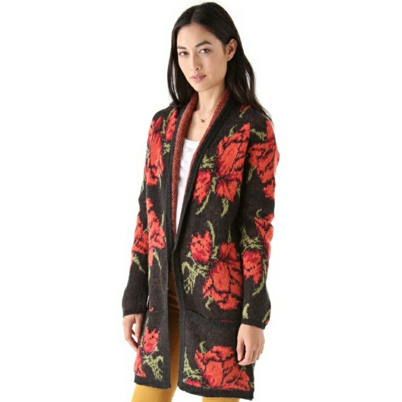 Free People Flower Power Oversized Long Cardigan - Picture 4 of 8